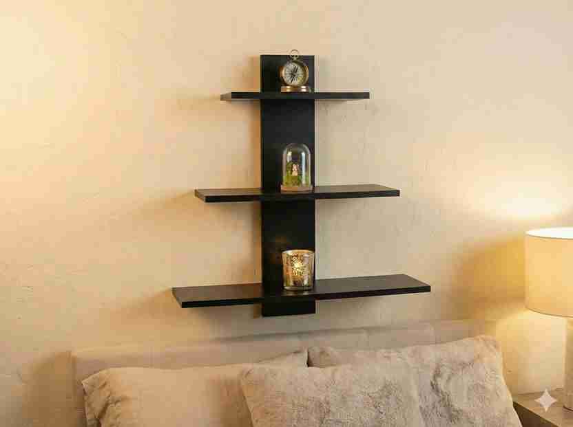 3-Tier Wall Shelf Black